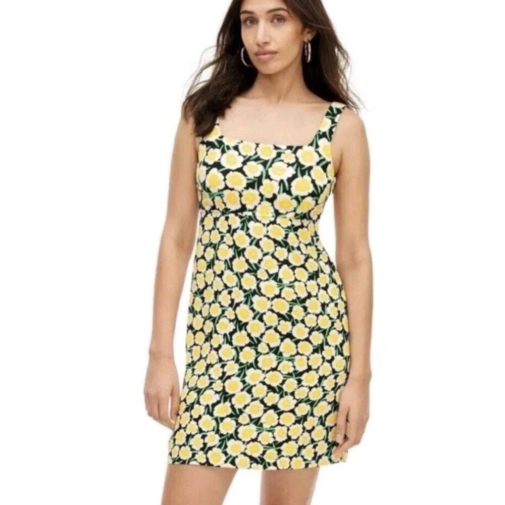 Diane Von Furstenberg Mini Shift Dress 12 Floral Sleeveless Target Blue Yellow